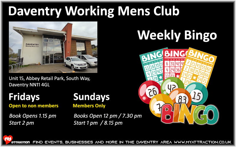 Bingo at Daventry Working Mens Club